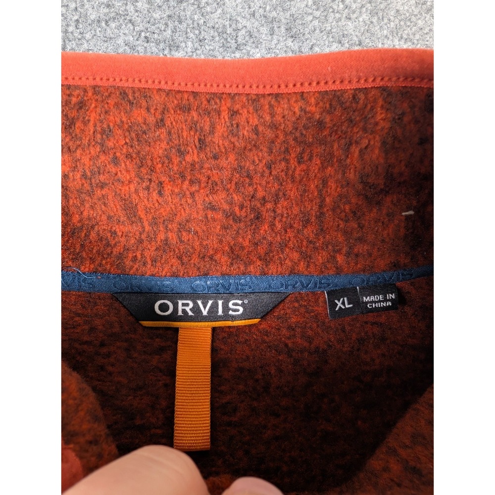 Orvis R65 Sweater Fleece Vest Mens XL Sunrise Red Orange Full Zip - Picture 6 of 12